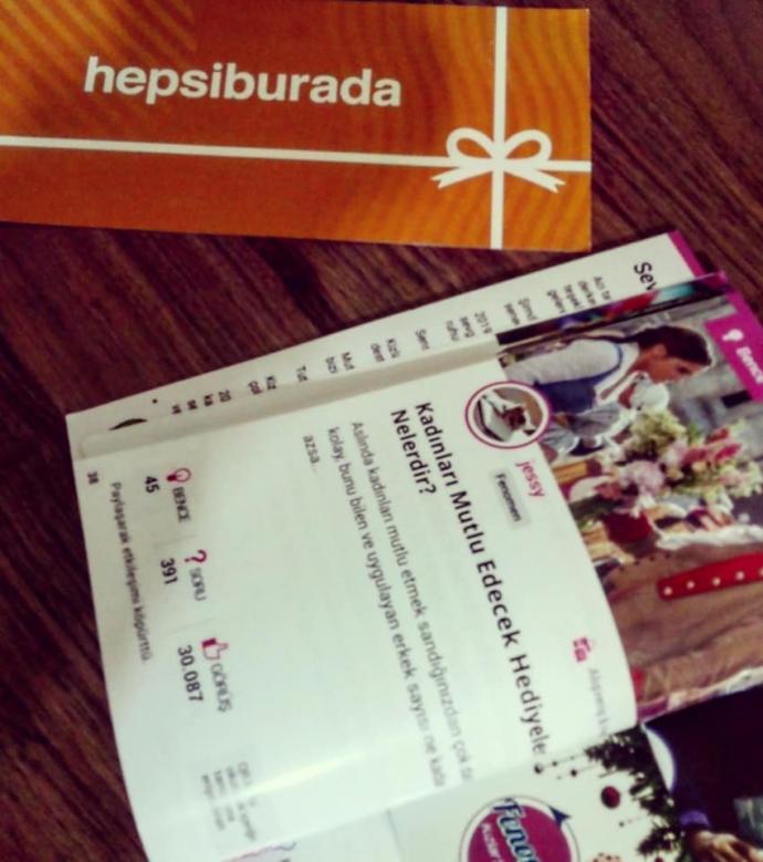 KizlarSoruyor dergisi ve hediye çek