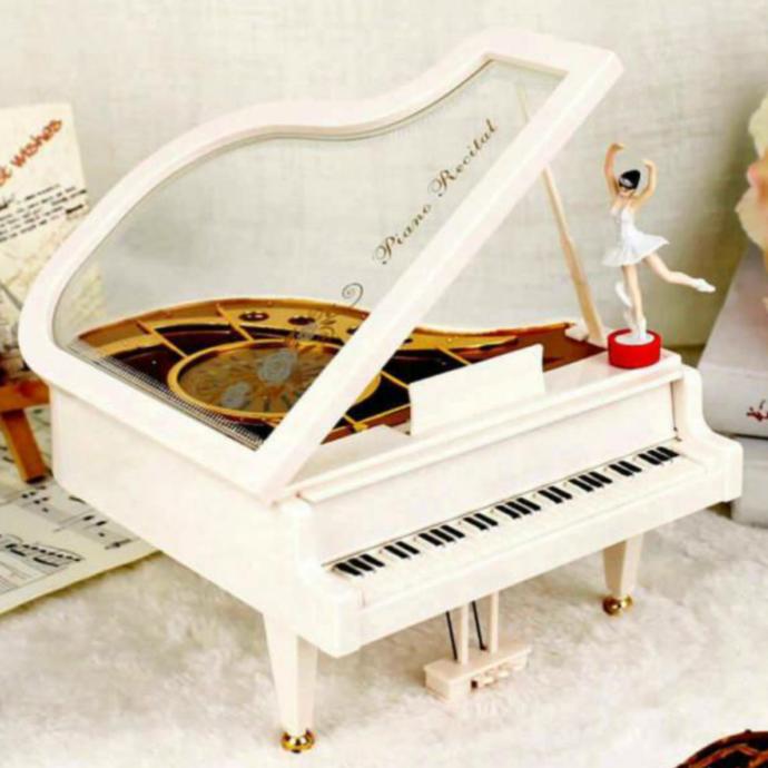 Nostaljik Müzik Kutusu Piyano Tasarımlı Balerinli Şık Tasarımlı Müzik Kutusu