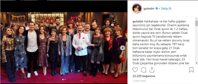 Gülse Birsel 2019'un İlk Ayında Dizilerin Neden Yayınlanmayacağını Açıkladı