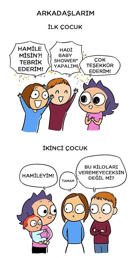 İlk Çocuk ve İkinci Çocuk Olduğunda Nelerin Değiştiğini Anlatan Karikatürler