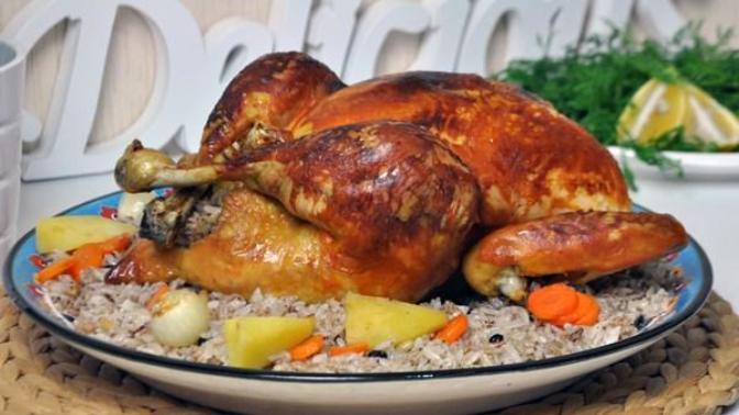 Fırında İç Pilavlı Tavuk Dolması Tarifi