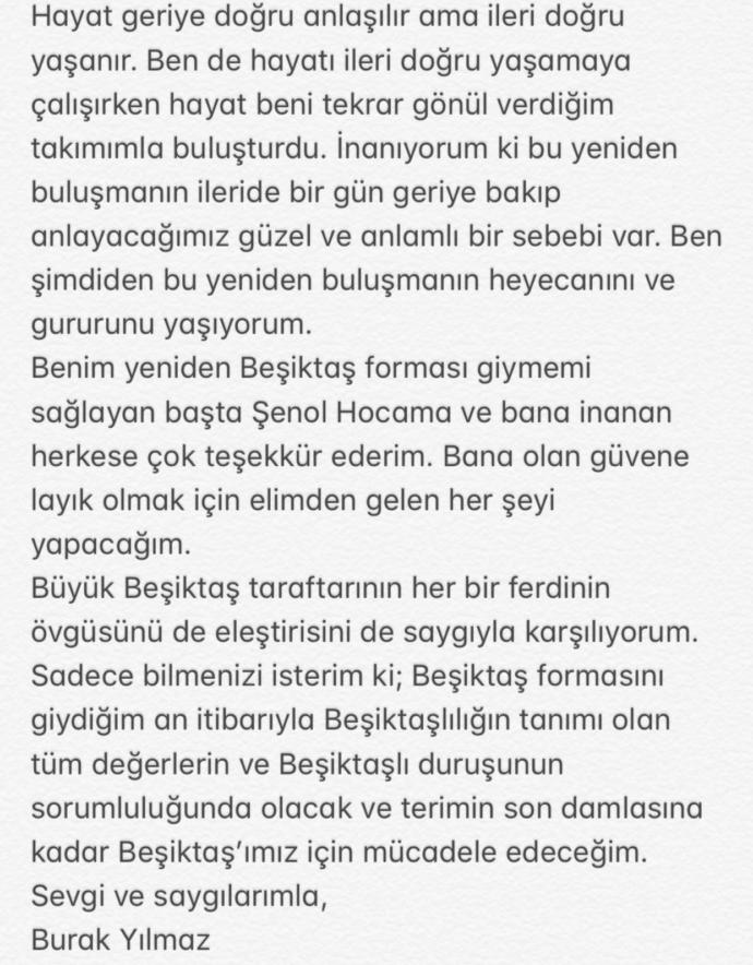 Burak Yılmaz'ın Açıklaması