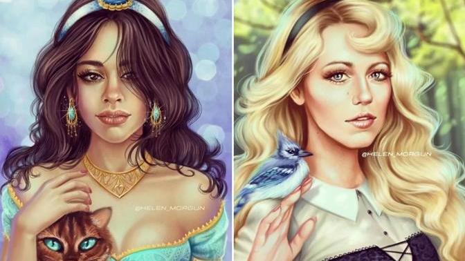 Rus Sanatçı, En Sevdiğimiz Ünlülerin Hangi Disney Prensesi Olması Gerektiğini Gösteriyor!