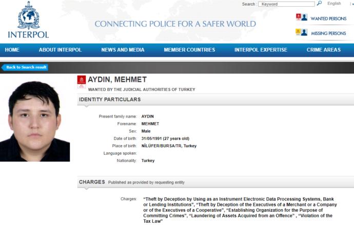 Mehmet Aydın Interpol'un Listesine Girdi! (Çiftlik Bank)