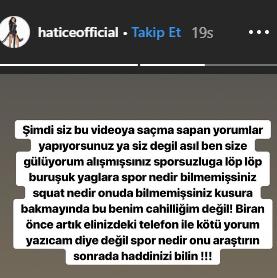 Şarkıcı Hatice Squat Yaparken Video Paylaştıktan Sonra Gelen Yorumlara Tepki Gösterdi