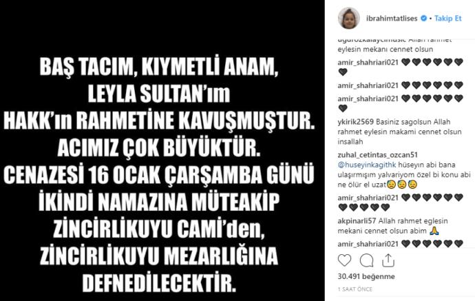 İbrahim Tatlıses'in Annesi Hayatını Kaybetti
