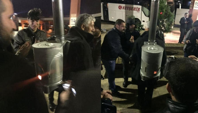 Yok Artık! Sırtında Yanan Sobayla Dolaştı!