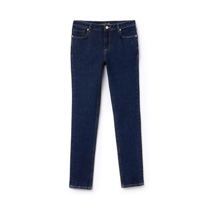 Lacoste Kadın Streç Pamuklu Mavi Denim Pantolon