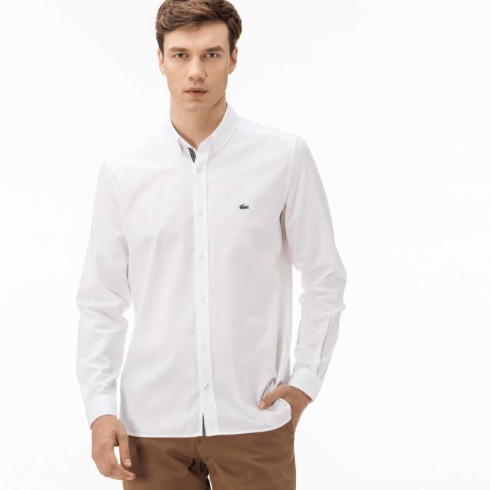 LACOSTE ERKEK SLİM FİT BEYAZ OXFORD GÖMLEK