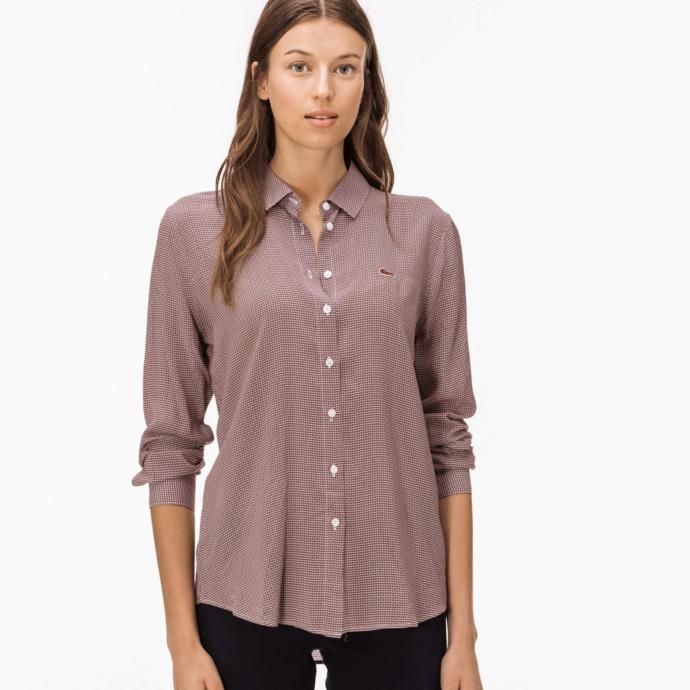 LACOSTE KADIN BORDO GÖMLEK