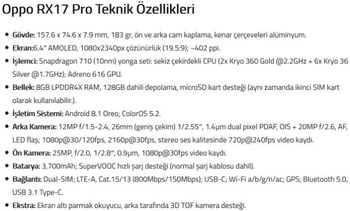 Geçtiğimiz Ay Ülkemizde Satışa Çıkan Oppo RX17 Pro'ya Yakından Bakalım