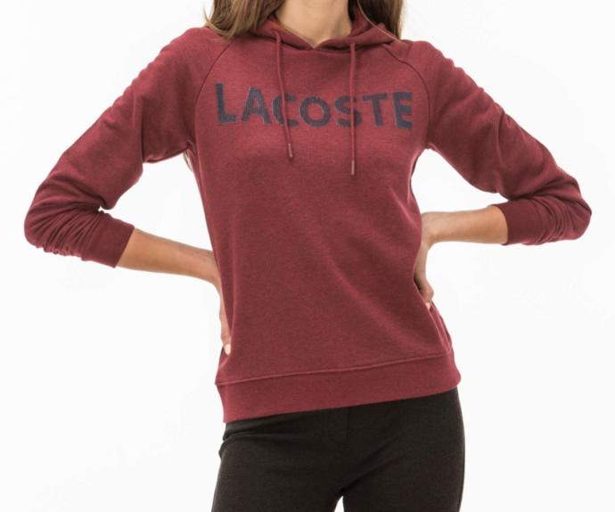 Lacoste Bordo Kapüşonlu Sweatshirt