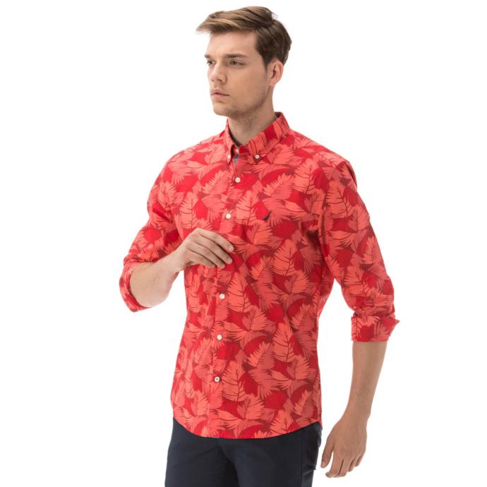 Nautica Erkek Kırmızı Slim Fit Gömlek