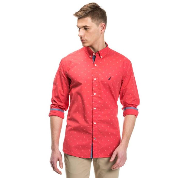 Nautica Erkek Kırmızı Slim Fit Gömlek