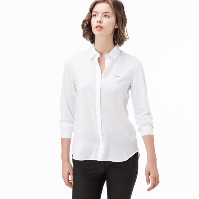 Lacoste Kadın Beyaz Gömlek