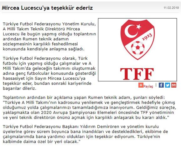 Lucescu Milli Takıma Veda Etti