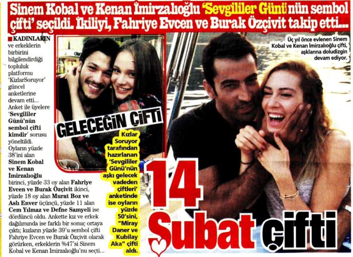 14 Şubat'ın Sembol Çifti Kenan İmirzalıoğlu - Sinem Kobal Oldu