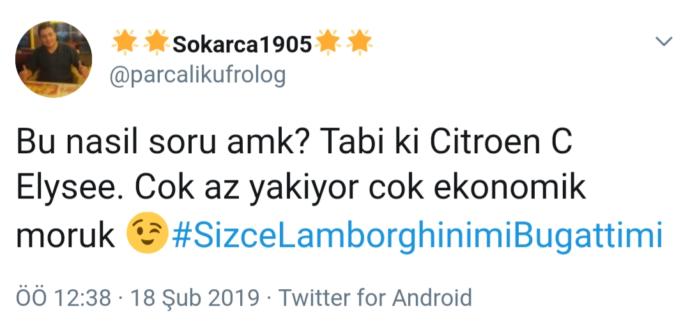 Twitter Ticilerinin #SizceLamborghinimiBugattimi Hashtag'i ile İmtihanı