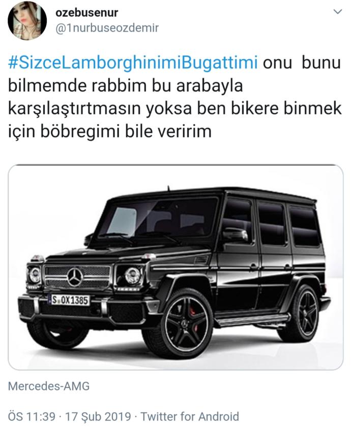 Twitter Ticilerinin #SizceLamborghinimiBugattimi Hashtag'i ile İmtihanı