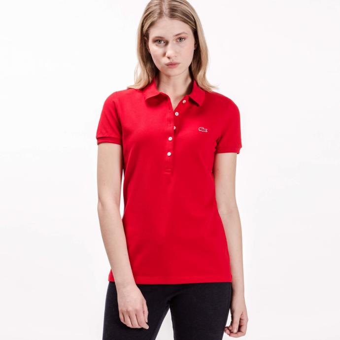 LACOSTE KADIN KIRMIZI SLİM FİT POLO
