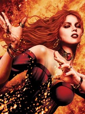 Melisandre'nin kitaptaki tasviri kabaca budur. Gözler bile kırmızı