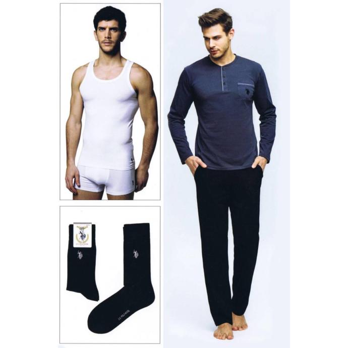 US Polo Erkek Damat Çeyiz Pijama Çamaşır Takım