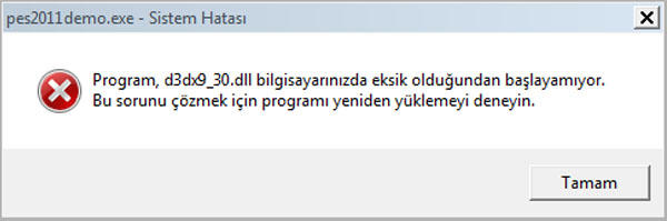 Bu tür hata yazılım yükledikten sonra o yazılımı çalıştırmayı istediğinizde görülebilir.