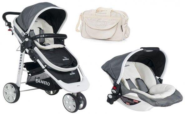 Beneto Bt 530 White-Line Jogger Trio Bebek Arabası