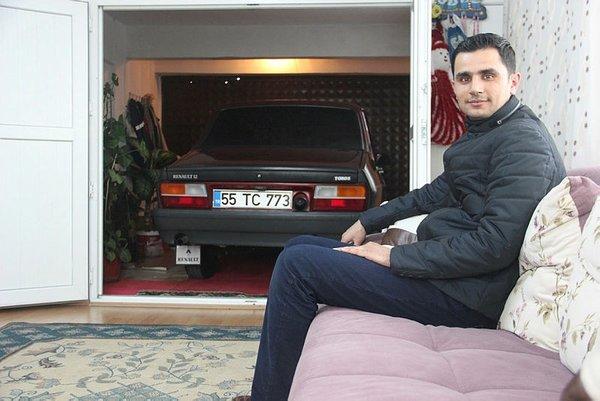 Turgay Baş ve çok sevdiği otomobili Toros ile sıradan bir günde, aynı karede. EVİNDE :)