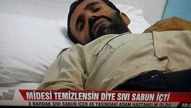 Kezzap içseydin, sabun az gelmiş. :D