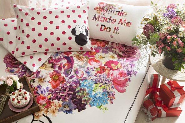 Anneler Günü Minnie Flowers Çift Kişilik Nevresim Takımı