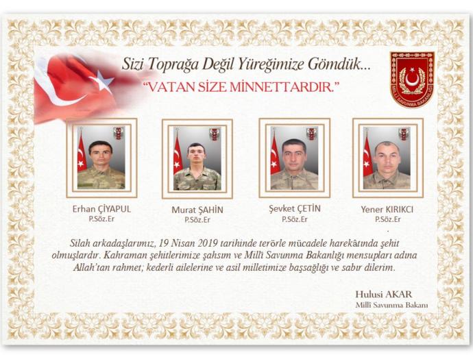 4 Asker Şehit Oldu, 6 Yaralı (Irak Sınırı)