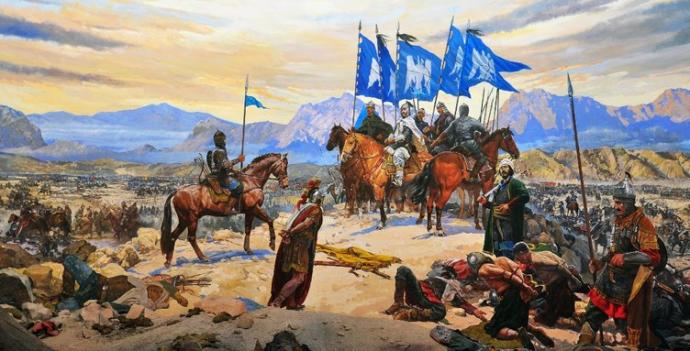Esir Diyojen Alp Arslan'ın huzurunda