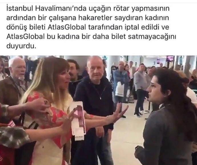Kötülüğün Adı #FundaEsenc! Havaalanında Uçağı Rötar Yaptı Diye Görevli Kıza Hakaretler Yağdıran Kadın İnfial Yarattı