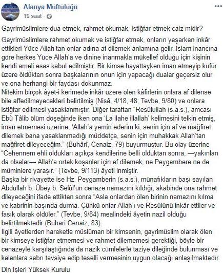 Alanya Müftülüğü'nün Hayatını Kaybeden Futbolcu Josef Sural Hakkında Yaptığı Paylaşım Tepki Çekti