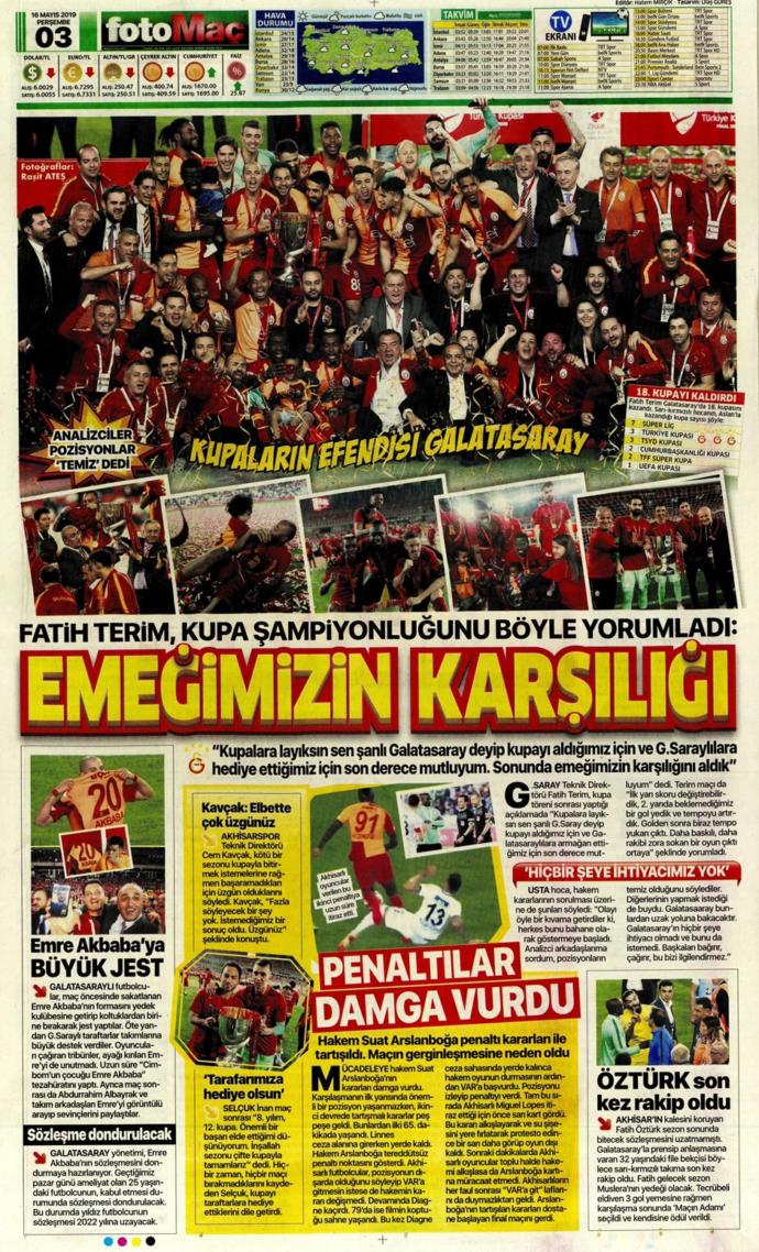 Türkiye Kupasını Müzesine Götüren Galatasaray'ın Zaferini Gazeteler Nasıl Gördü? (Manşetler)
