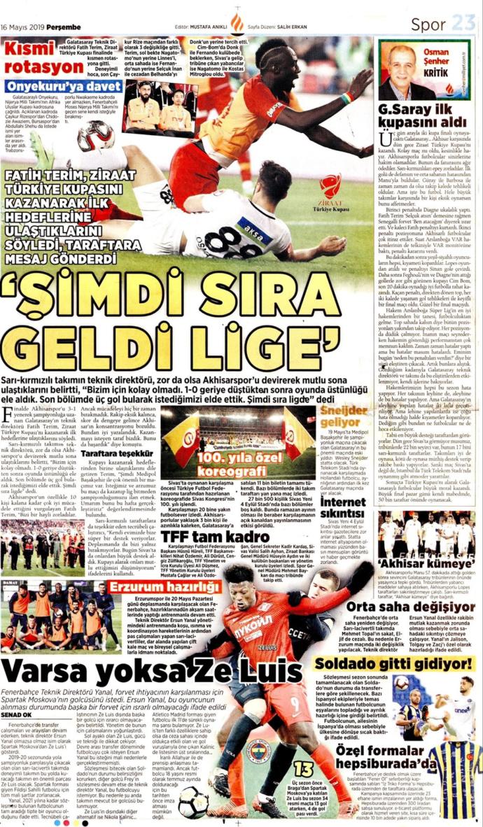 Türkiye Kupasını Müzesine Götüren Galatasaray'ın Zaferini Gazeteler Nasıl Gördü? (Manşetler)