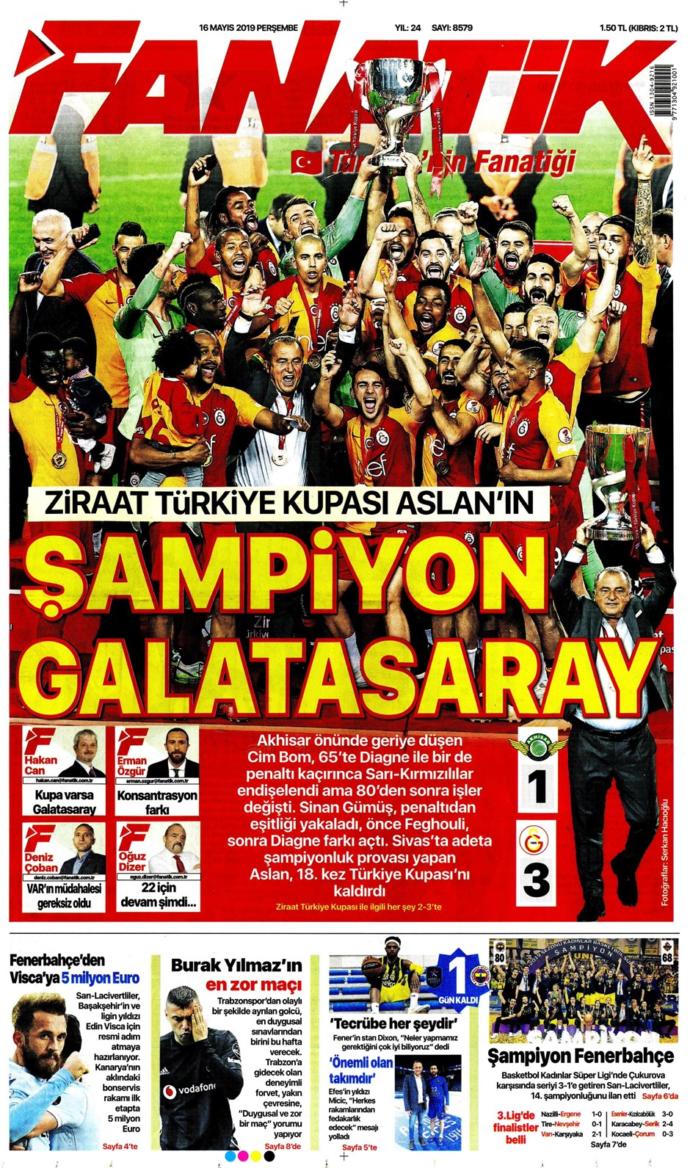 Türkiye Kupasını Müzesine Götüren Galatasaray'ın Zaferini Gazeteler Nasıl Gördü? (Manşetler)