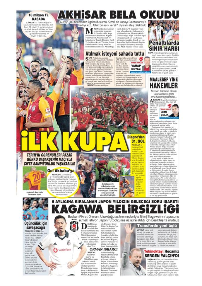 Türkiye Kupasını Müzesine Götüren Galatasaray'ın Zaferini Gazeteler Nasıl Gördü? (Manşetler)