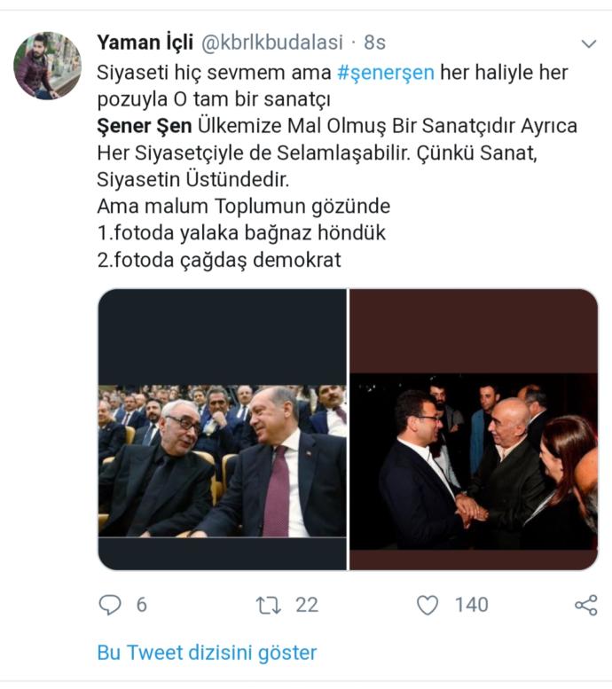 Twitter'da Gündem; Sanat, Siyaset ve Tartışma - Hashtag: #ŞenerŞen
