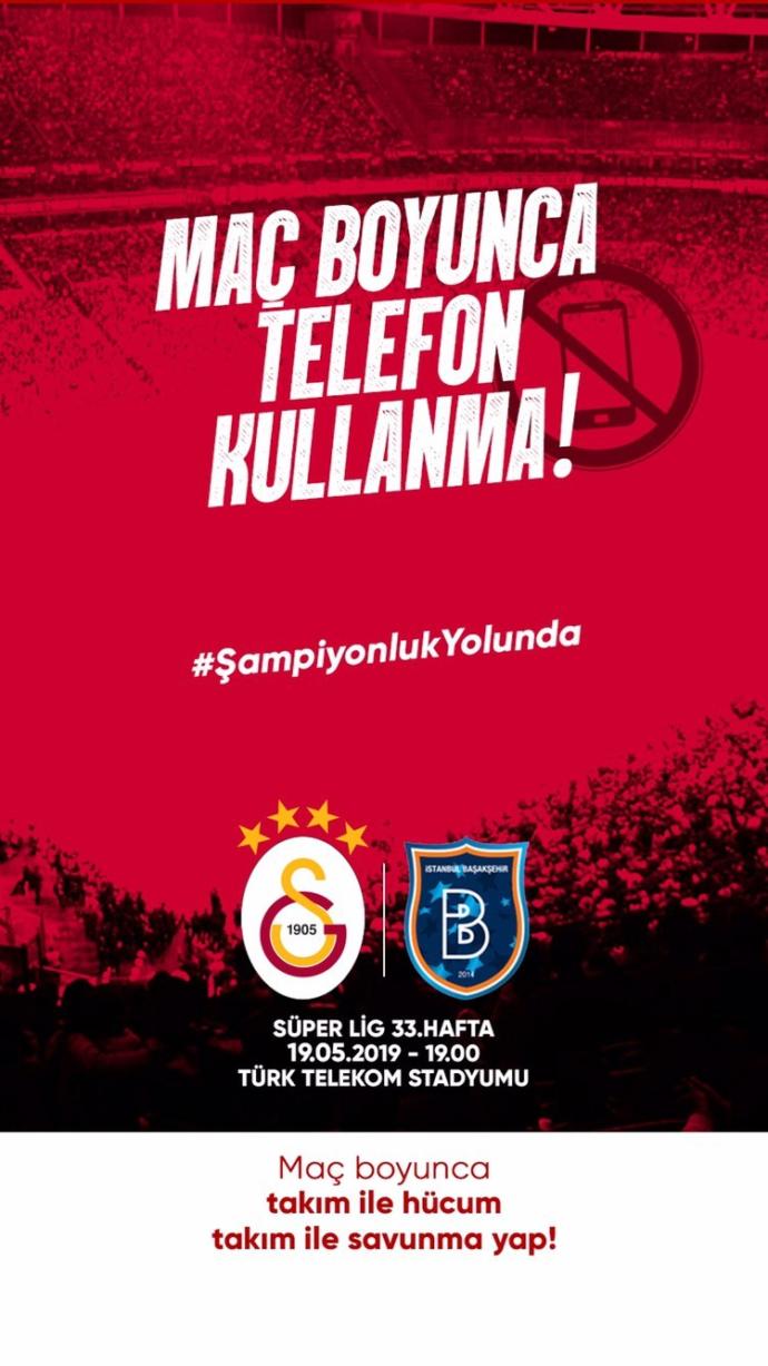 Galatasaray'dan Taraftarlarına Medipol Başakşehir Maçı İçin Cep Telefonu Uyarısı Geldi (#MaçModu)