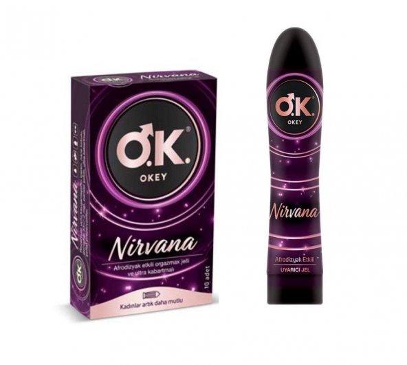 Okey Nirvana 10'lu Prezervatif + Okey Nirvana 100 ML Jel