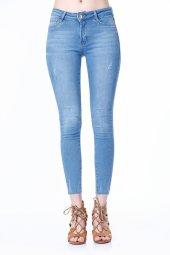 Mavi dar kesim denim pantolon