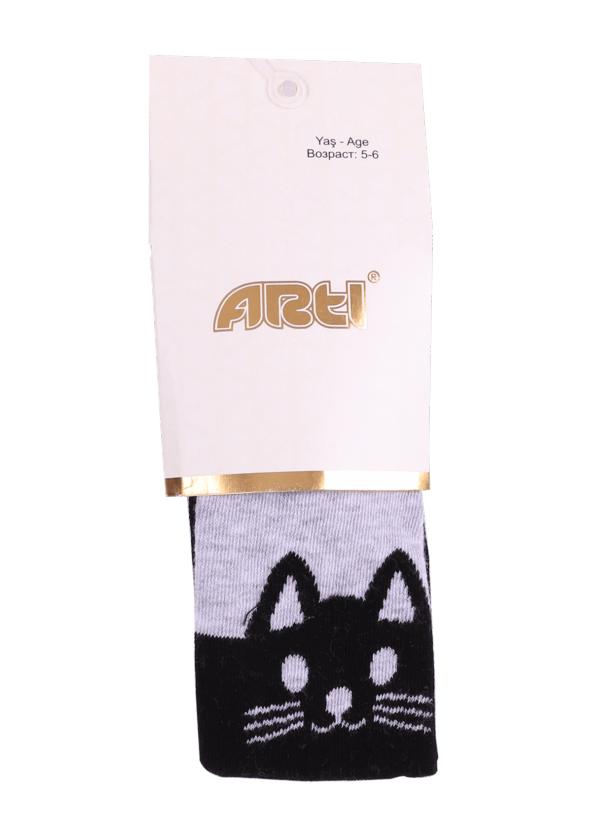 Kedi Desenli Külotlu Çorap