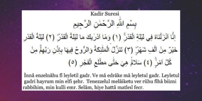 Yeni Başlangıçlara, Tövbelere ve Dualara Vesile Olan; Büyük Mucizenin Müjdecisi Kadir Gecesi!