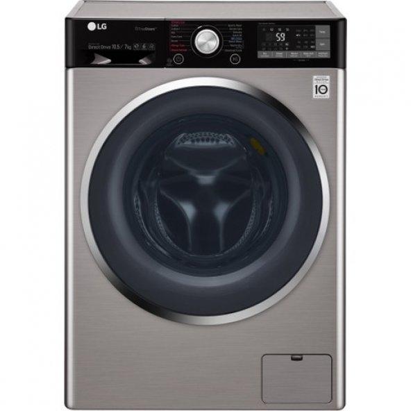 LG F4J9JHP2T Wi-Fi A+++ 1400 Devir Gri 10.5 kg / 7 kg Kurutmalı Çamaşır Makinesi