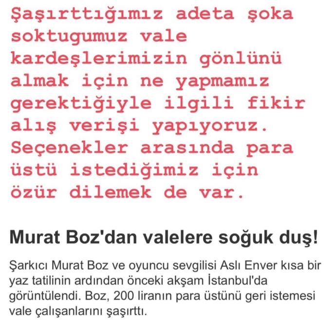 Murat Boz, Hakkında Yapılan 'Valelere Soğuk Duş' Haberini Tiye Aldı