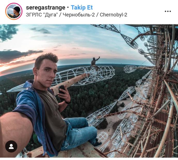 Instagram'ın Farklı Mekanlara Aç Bloggerlarının Chernobyl Temalı Pozları