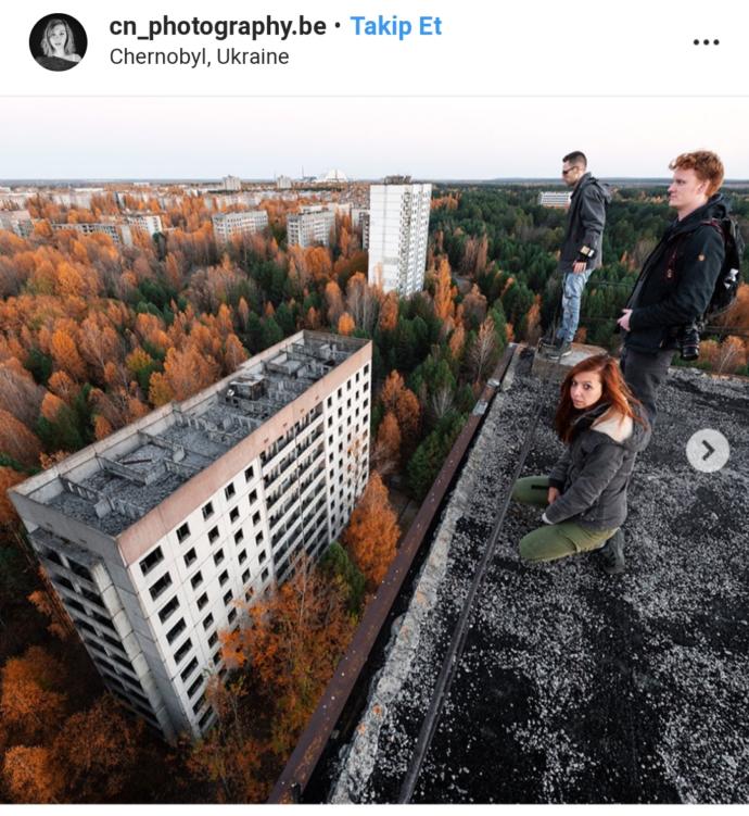 Instagram'ın Farklı Mekanlara Aç Bloggerlarının Chernobyl Temalı Pozları