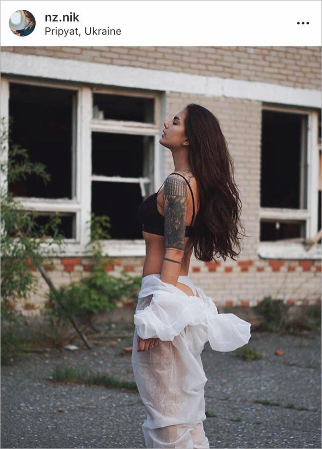 Instagram'ın Farklı Mekanlara Aç Bloggerlarının Chernobyl Temalı Pozları